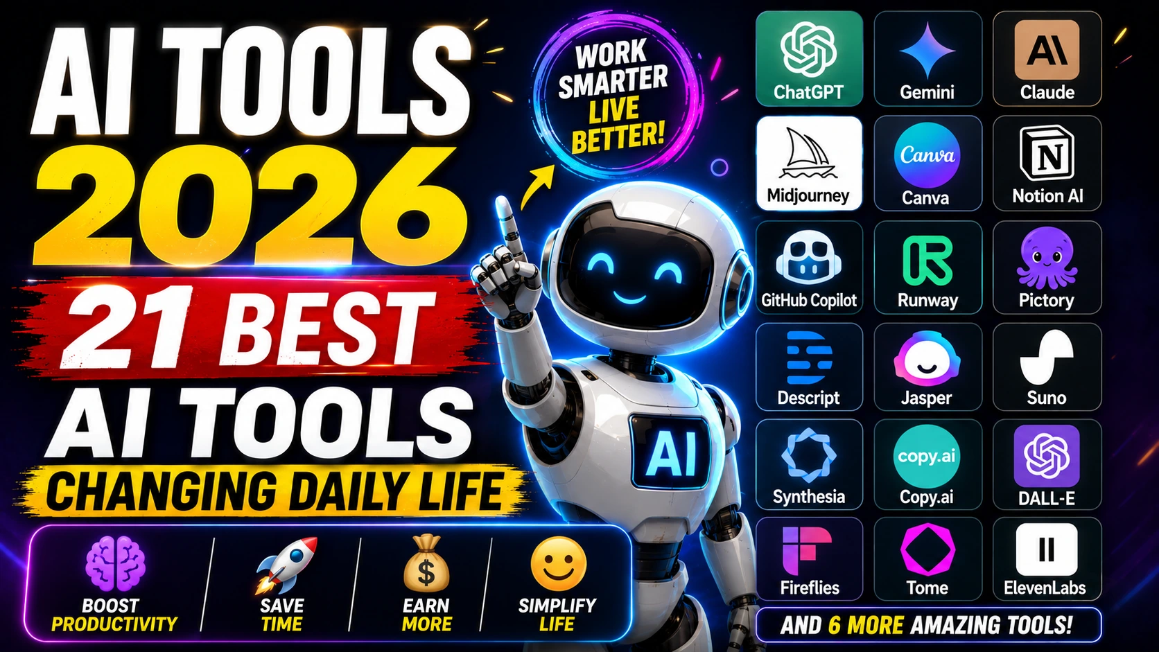 Top 21 AI Tools Changing Daily Life in 2026 🚀