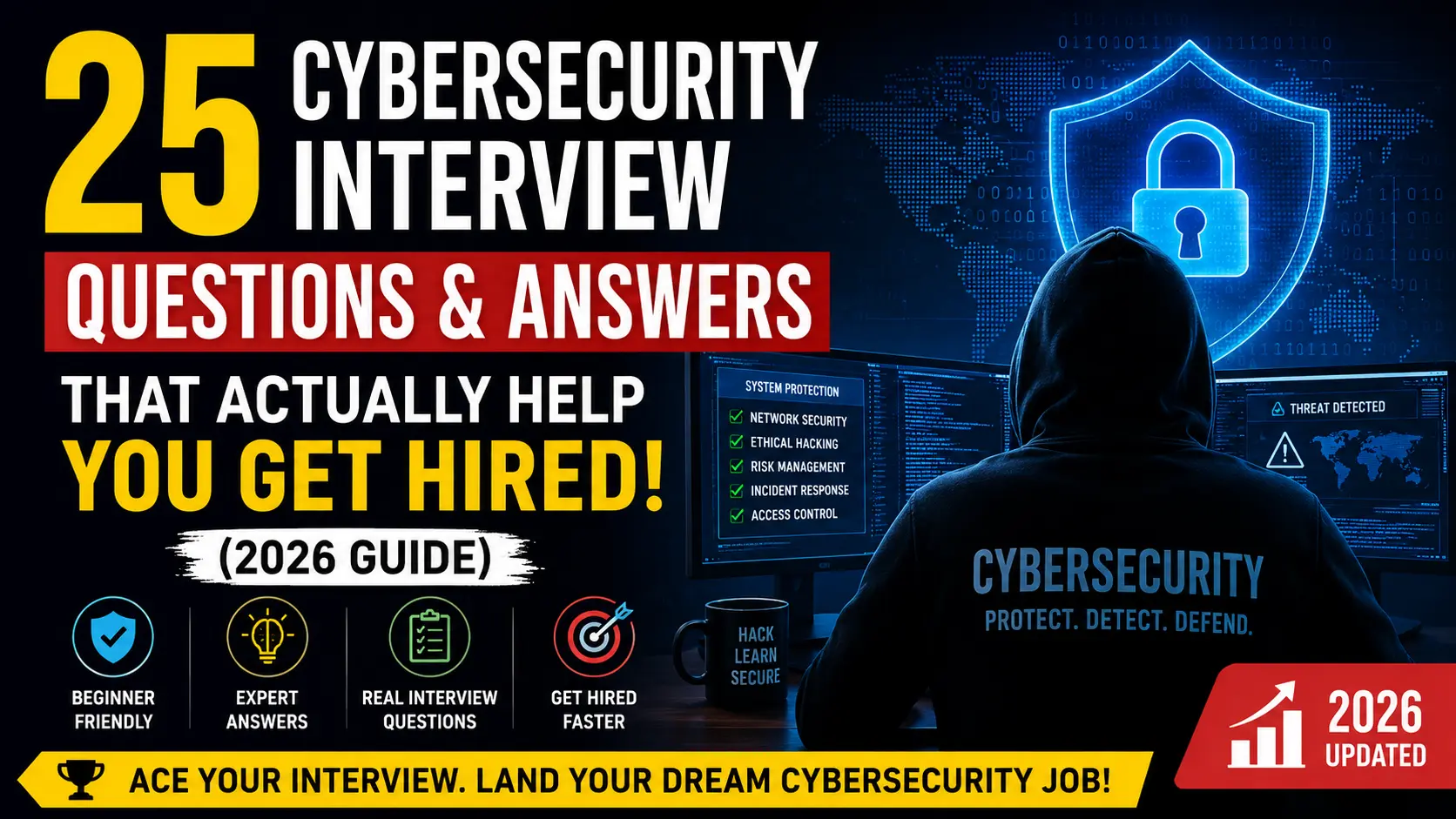 25 Cybersecurity Interview Questions and Answers That Actually Help You Get Hired (2026 Guide)