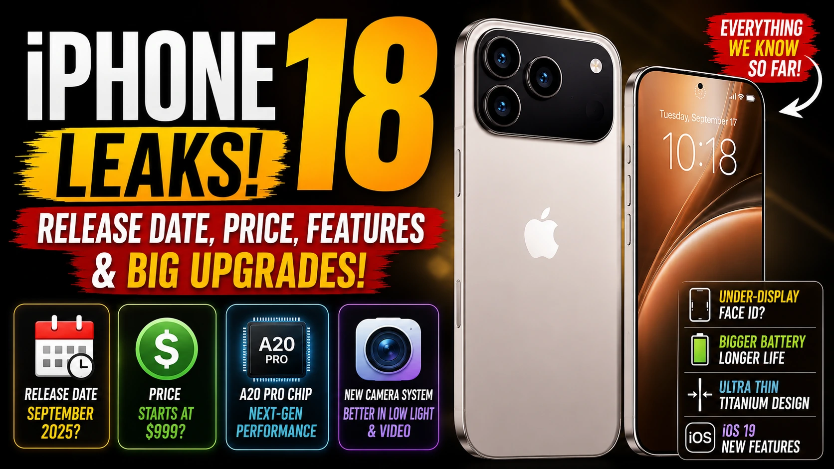 iPhone 18 leaks: features and release details