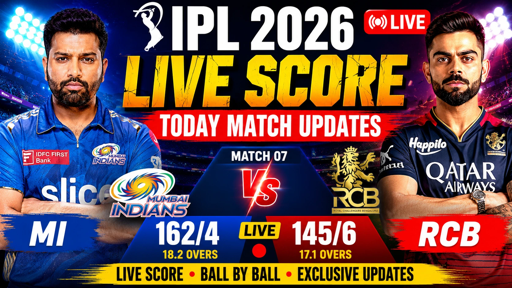 IPL 2026 Live Score Today Match Updates