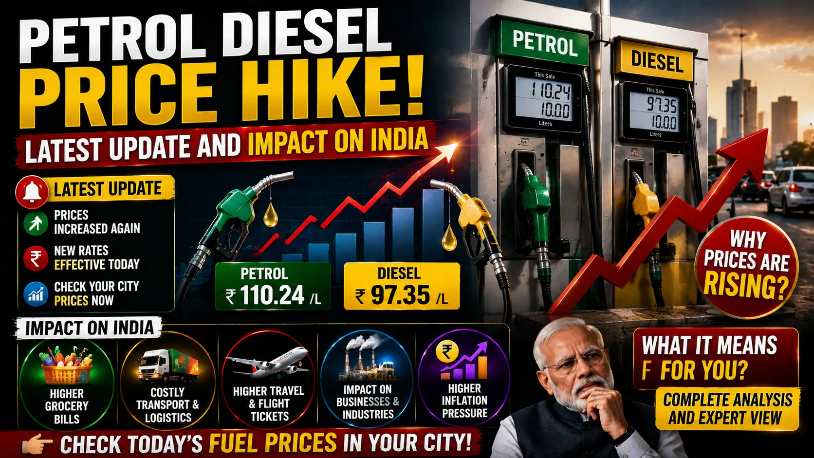 Petrol diesel price hike update