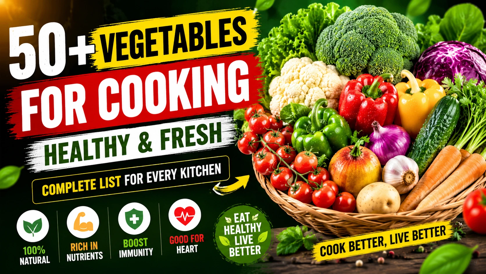 Vegetables for Cooking List with Healthy Fresh Vegetables